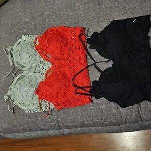 3 XL Lace Bralettes NWOT